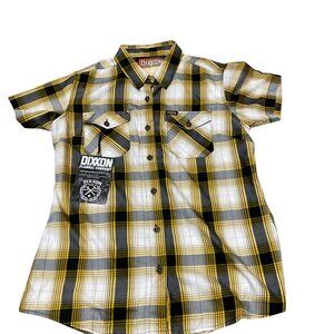 Dixxon Flannel The Open Road Bamboo Short Sleeve Button Up Shirt Women's LG NWT
